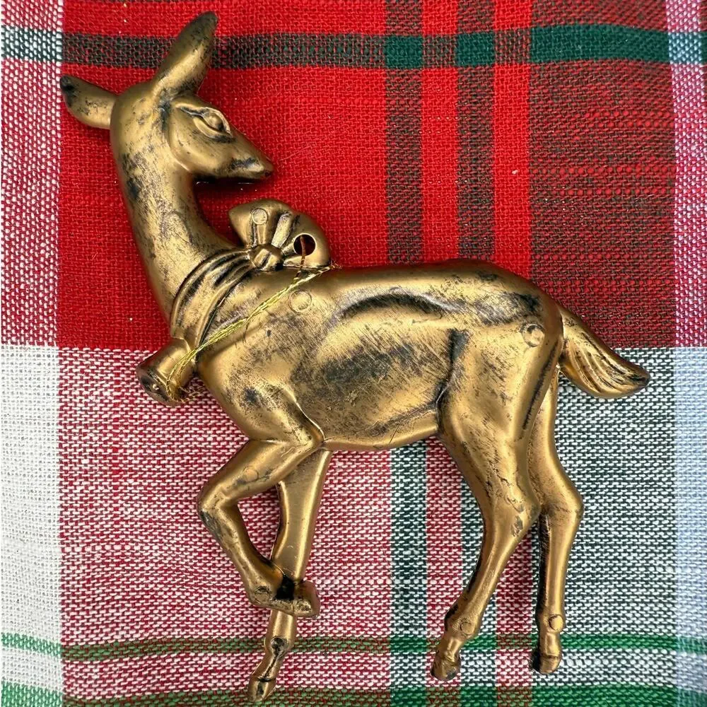 Golden Tone Deer Ornament